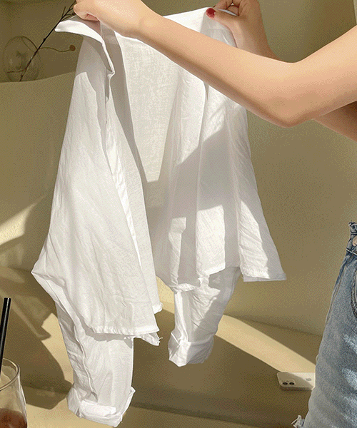 [LEXY] 제니스 시스루 크롭 여름 남방 셔츠